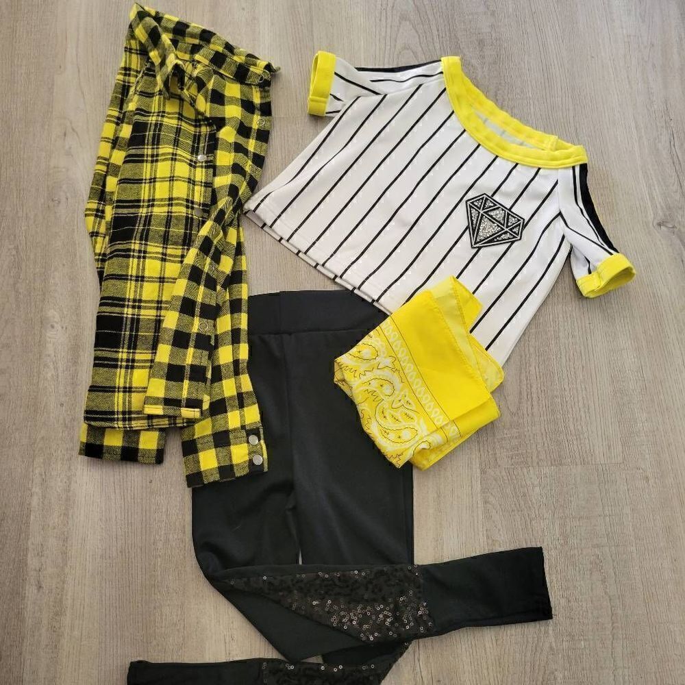 Weissman costume hip hop yellow and black youth extra small NWOT - Picture 4 of 5